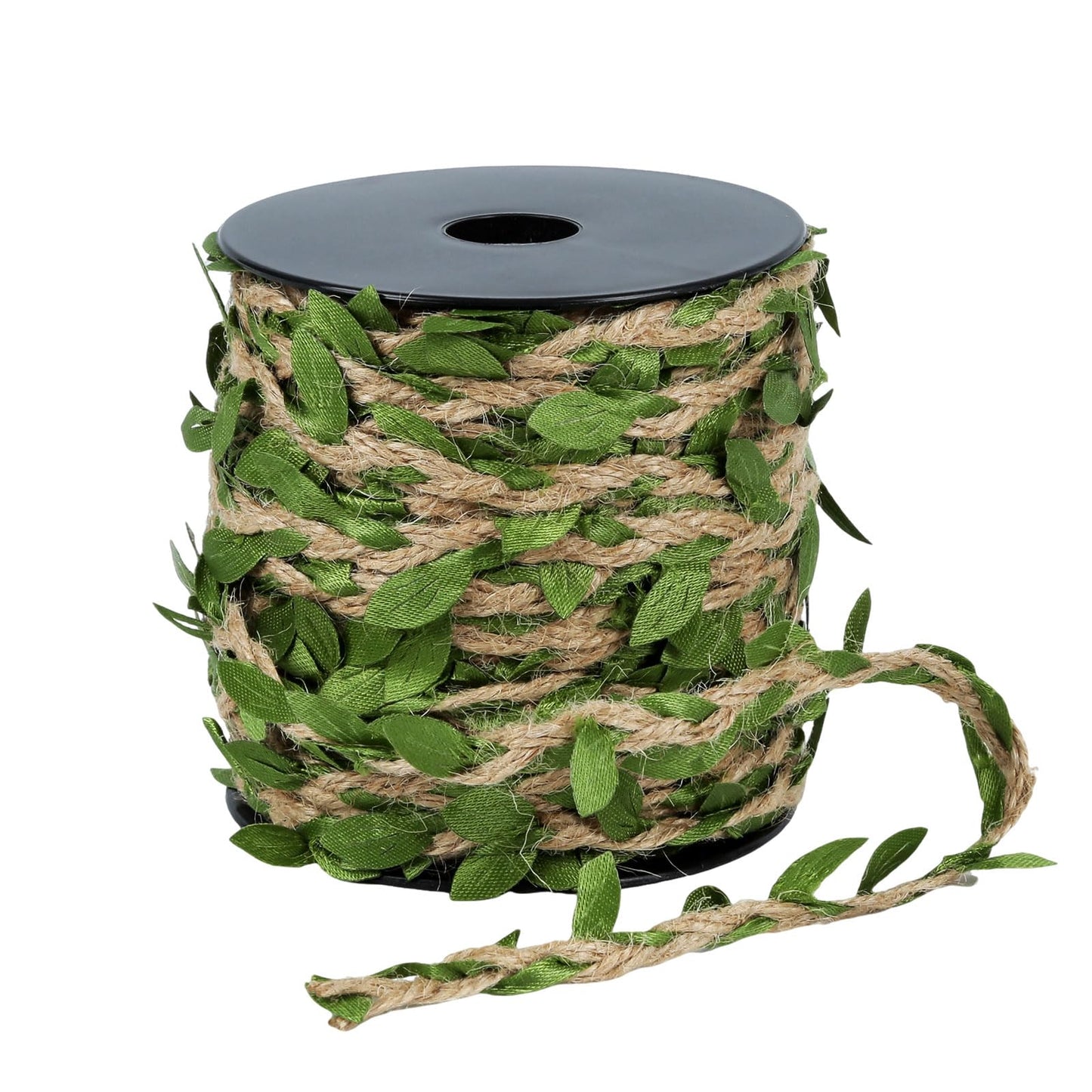 Radix Rope Natural Jute Twine with Green Leaf - 100 Feet (30 Meters) | Decorative Garden String for Gift Wrapping, Crafts, Wedding Decor