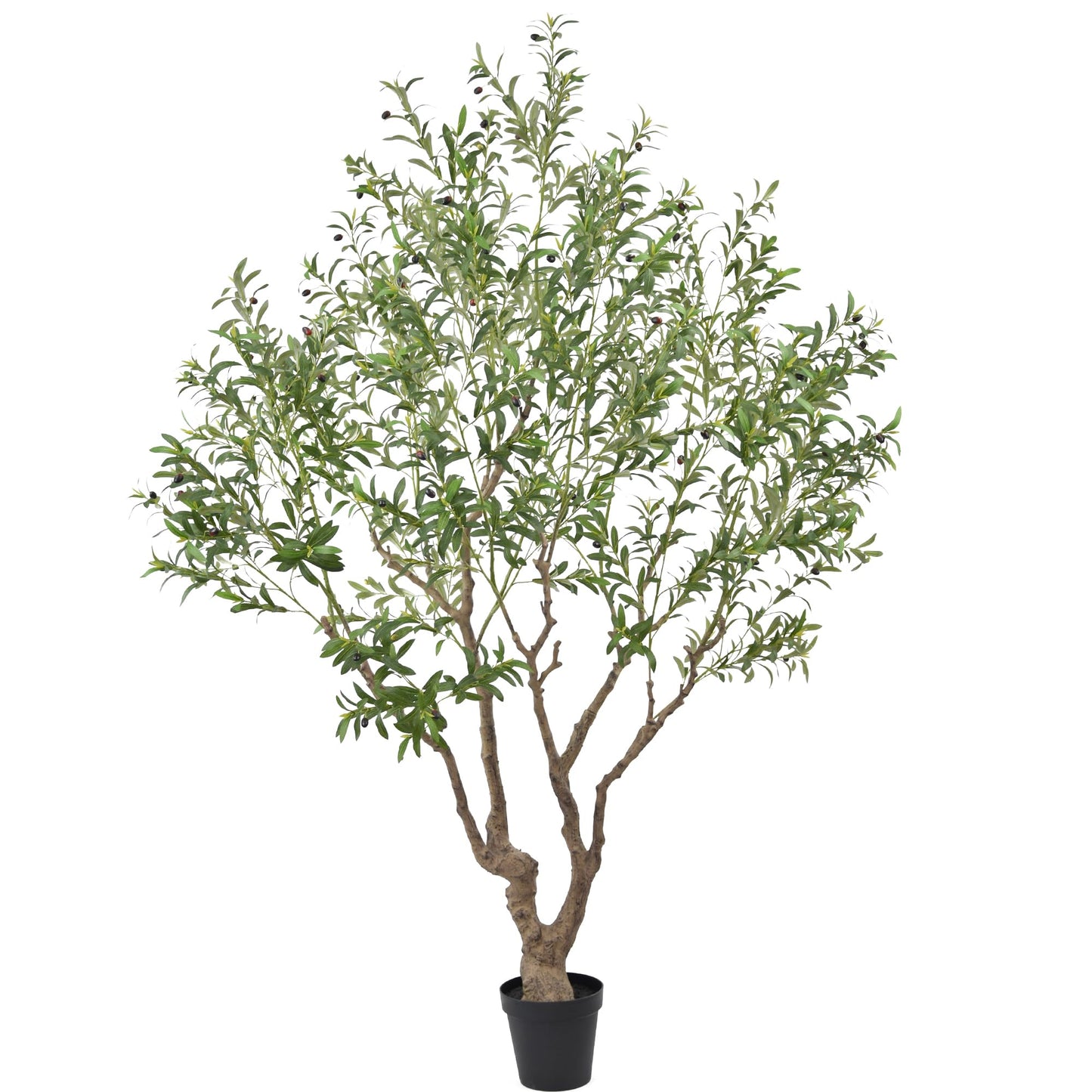 Faux Olive Tree 8.2ft(98in) Tall with Large Realistic Trunks and Big Olive Fruits, Fake Floor Potted Artificial Plants for Home Office Garden Indoor Decor (8.2feet)