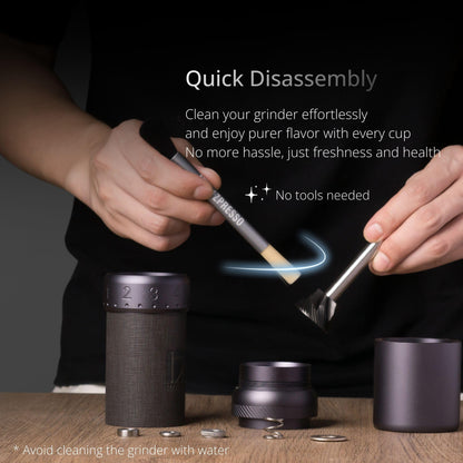 1Zpresso J-Ultra Manual Coffee Grinder Iron Gray, Conical Burr, Foldable Handle, Magnet Catch Cup Capacity 40g, Numerical Adjustable Finely Setting, Faster Grinding Efficiency Ideal for Espresso
