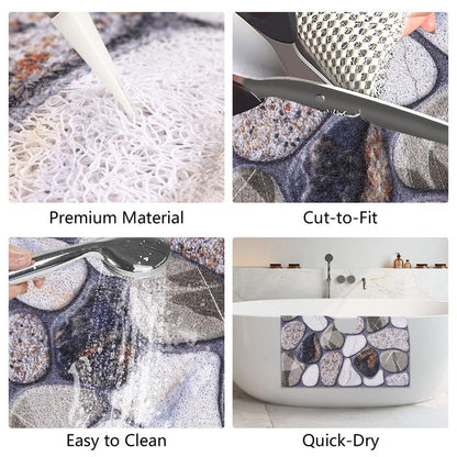 Square Shower Mat Non Slip: 32x32 Inch Extra Large Shower Mats with Drain Hole in Middle -Anti Slip Shower Mats for Inside Shower -Loofah Shower Floor Mat Bath Mat for Shower Stall Bathtub Elderly