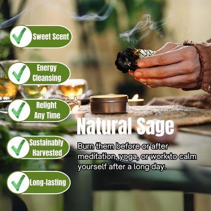 White Sage Mix Smudge Sticks 3 Pack for Cleansing, Meditation, Yoga, and Smudging | Cedar, Rosemary, Eucalyptus, Juniper