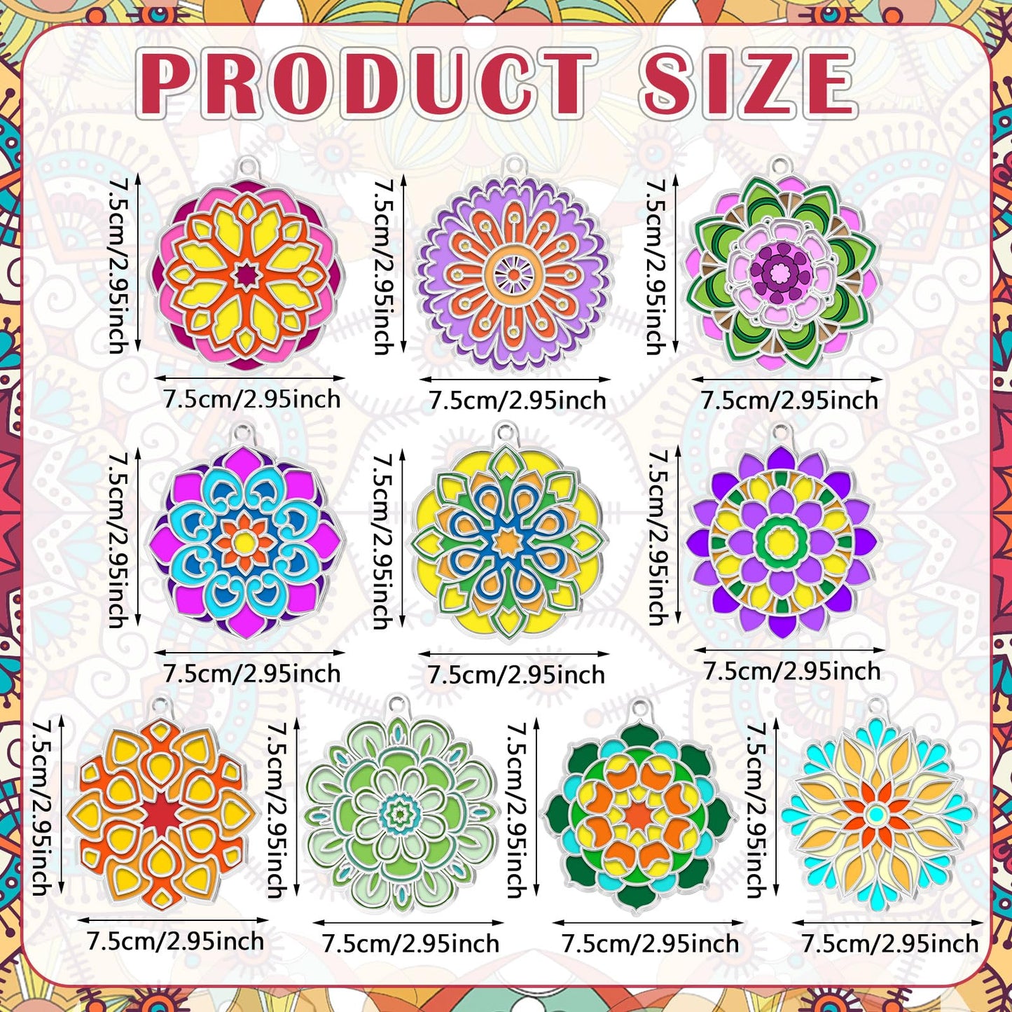 WinnerWhy 30 Sets Spring Mandala Suncatchers Crafts for Adults, Easter Holi DIY Stained Glass Art Kits Paint Your Own Window Ornaments for Mother's Day Party Birthday Activity Home Decor