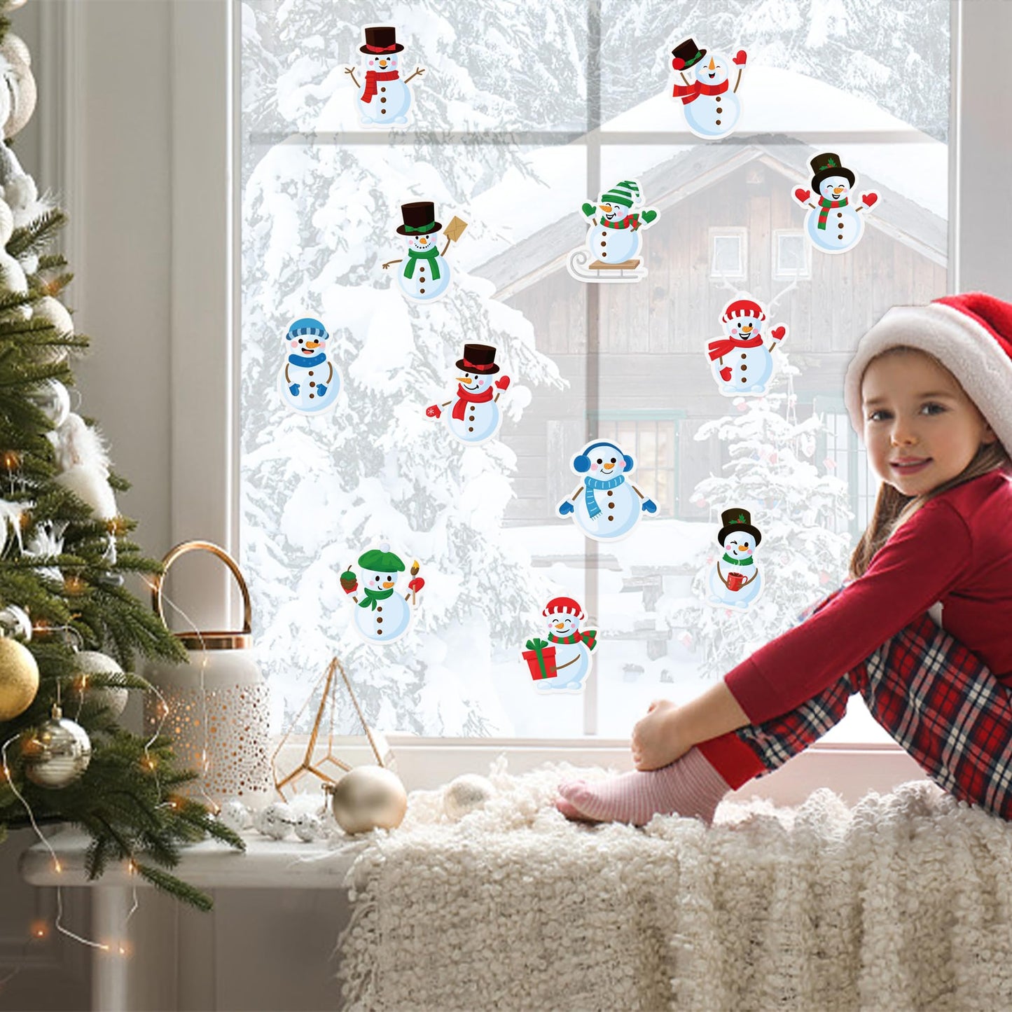 1200 PCS Snowman Roll Stickers Christmas Snowman Envelope Labels Stickers Xmas Assorted Snowmen Seal Stickers Roll for Kids Winter Christmas Holiday Party Gift Decor