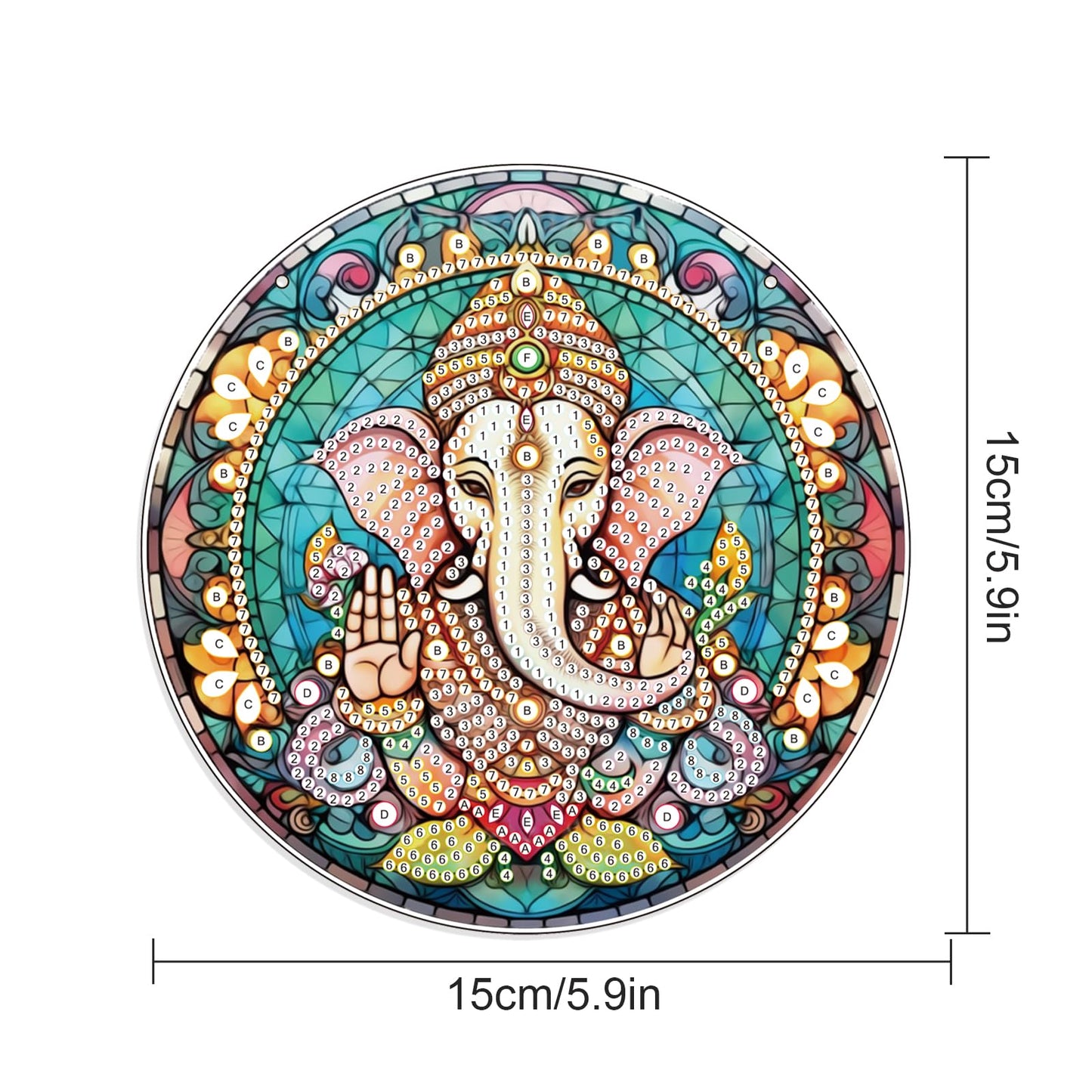 JISHSHAY Hindu Ganesha Diamond Art Hanging Elephant Diamond Painting Sun Catchers Gem Art Table Wind Chimes Gem Painting Hanging Pendant Mosaic Kits for Adults Windchimes, with Special Shaped Drills
