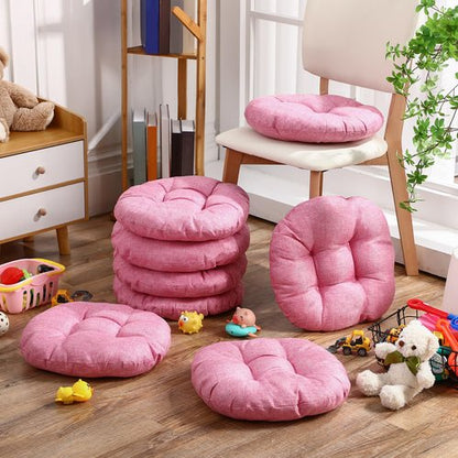 Fumete 8 Pcs 16 Inch Round Floor Cushions for Kids and Toddlers, Flexible Seating Classroom Furniture Floor Pillow for Home, Daycare, Preschool, Yoga and Meditation (Pink)