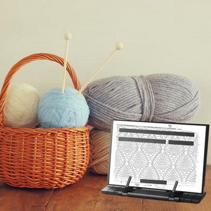 Knitting Pattern Holder with 4 Replacement Black Magnets, Knitting Chart Keeper Cross Stitch Pattern Holder for Crochet, Cross Stitch Supplies & Accessories, 11.22" Lx7.28 W