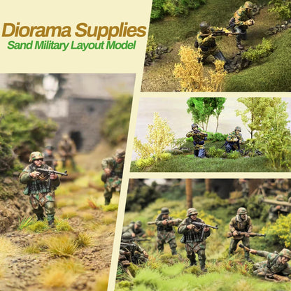 Potanro 126pcs Static Grass Tufts and Miniature Flowers Cluster for Crafts,Diorama Grass Base Supplies,Model Grass Scene Accessories for Train Railroad Scenery Sand Military Terrain Model