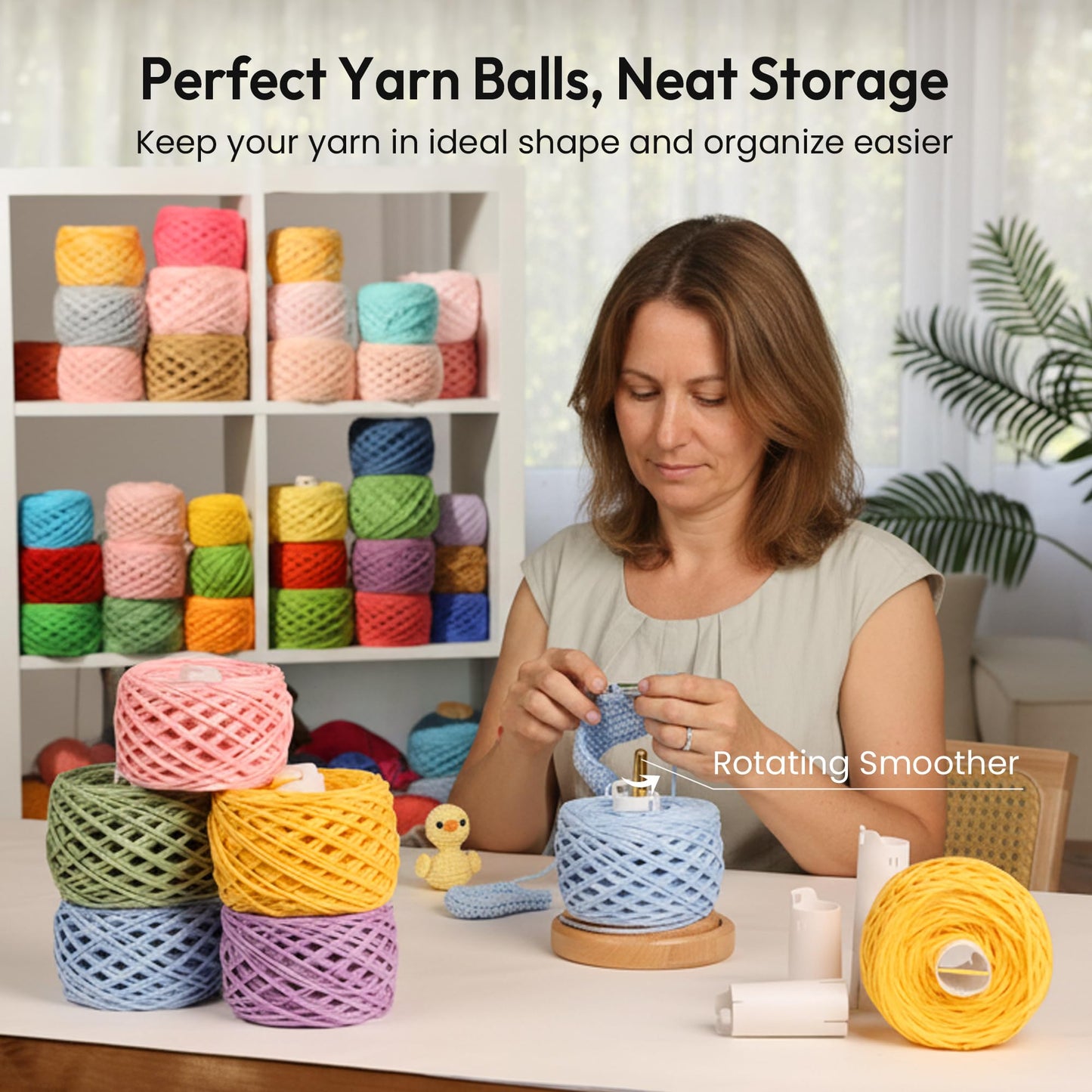 Etcokei Electric Yarn Winder M1 & 9pcs Yarn Ball Tube, Compact Cake Winder for Neat Storage & Tangle-Free Knitting/Crocheting, Yarn Winding Tube