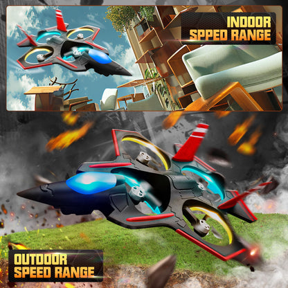 BEZGAR Brushless RC Plane with Camera | 2.4GHZ Remote Control Airplane, 6-axis Gyro Drones for Kids, RC Helicopter, 360°Flip Jet Fighter for Beginners with LED Navigation Lights