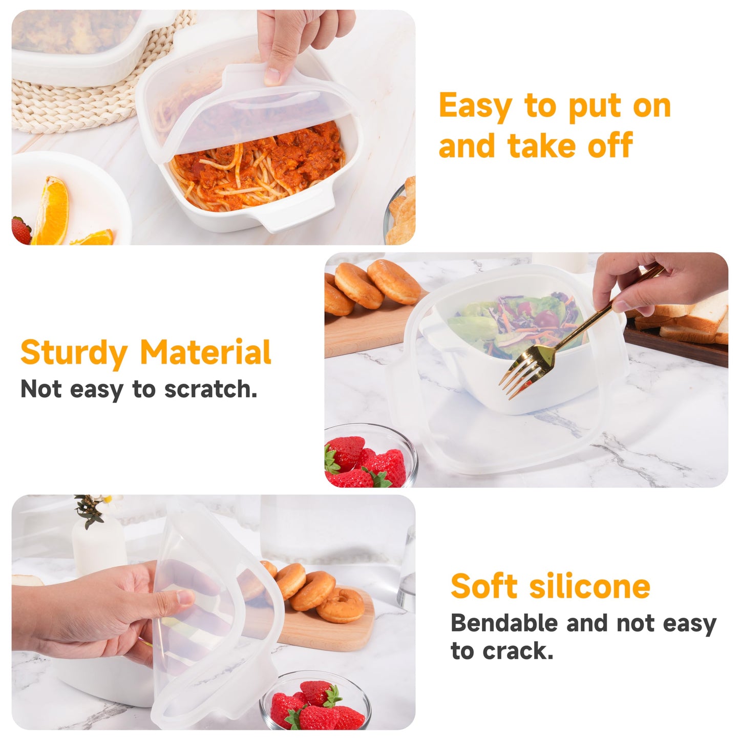 2 Packs Silicone Lids for Corningware A-1-B | A-1.5-B Casserole Dish, Dishwasher&Freezer Safe (Container NOT Included)