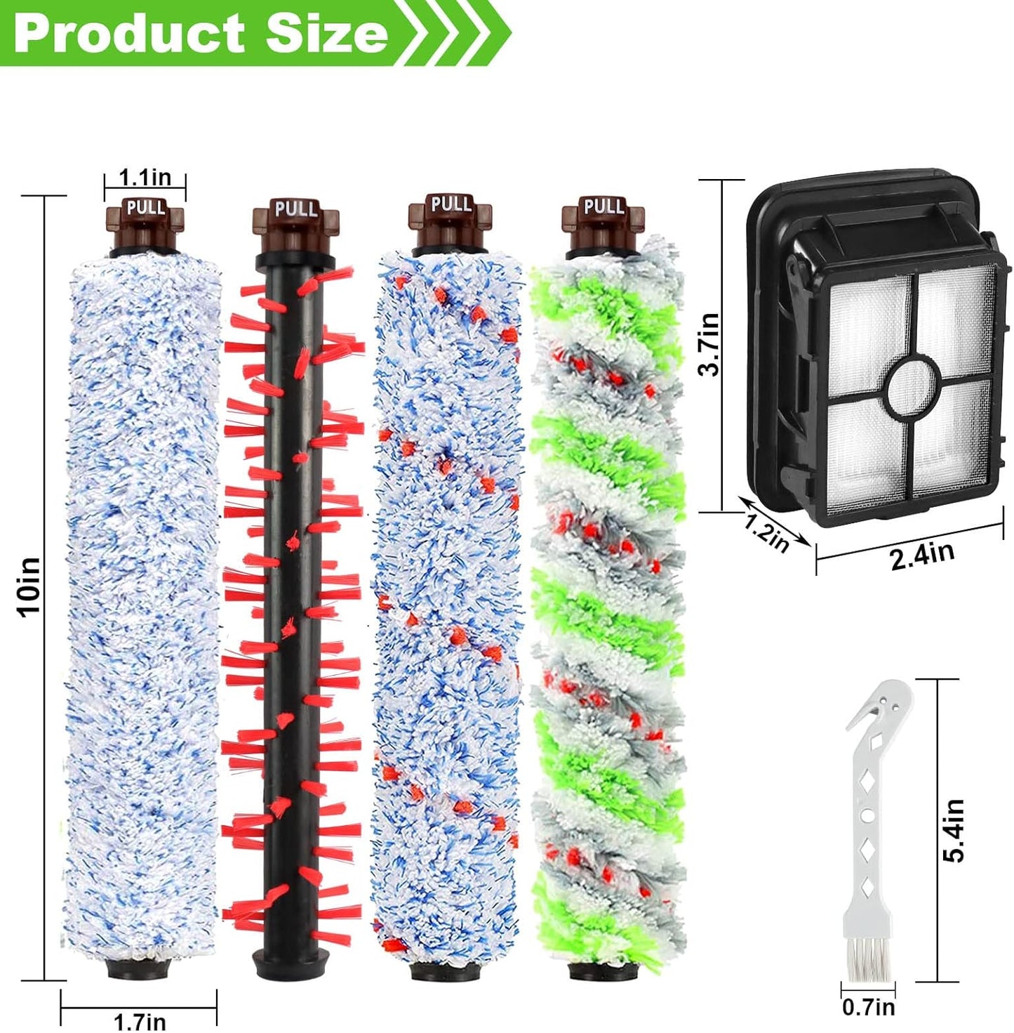 CROSS WAVE Brush Roll & Filter Replacement for Bissell Crosswave 1785A 2306A Vacuum Cleaner