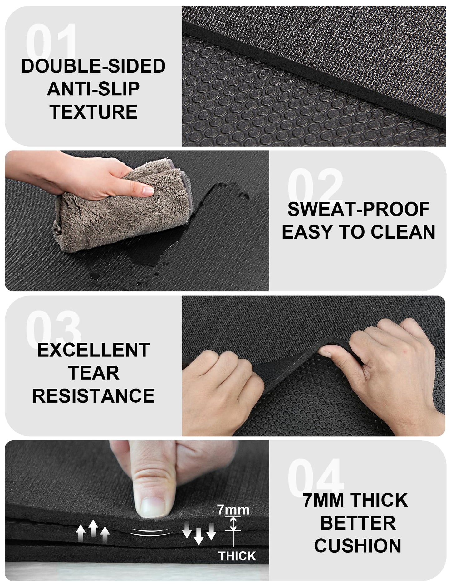Large Workout Mat 6'x2' & 6'x4' - Home Gym Flooring for Weightlifting, Jump Rope, MMA, Yoga, Cardio, Stretch, Plyo, HIIT - Shoe-Friendly