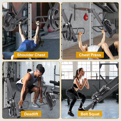 Kipika Power Rack Jammer Arms - Adjustable Height & Angle Lever Arm System for 3x3 Power Cages with 5/8" or 1" Holes - Fits 2-Inch Olympic Plates - 1 Pair (for 3" x 3" Racks with 5/8" or 1" Holes)