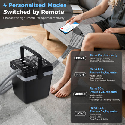 FUPTOS Cold Therapy Machine, Portable Ice Machine for Knee After Surgery with Adjustable Modes & Quiet Pump, for Shoulder Ankle Pain Relief, Cryotherapy Machine Post Surgery Recovery