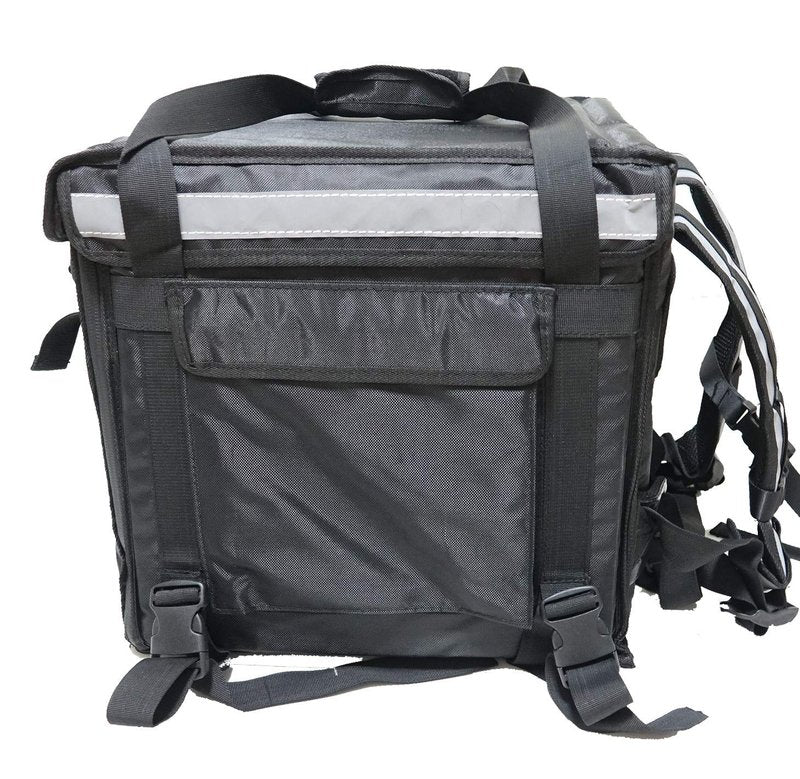 Packir PK-64B: Big Pizza/Food Delivery Bag for Motorcycle or Bicycle, 16"x16"x16", with Metal Rack for Motorcycle Use