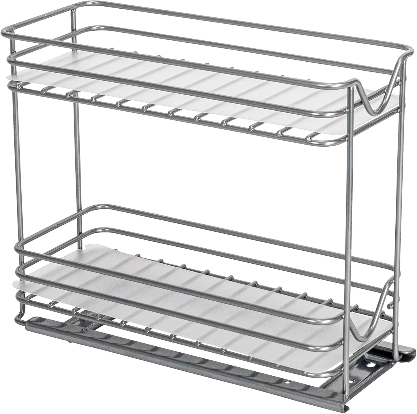 2 Household Essentials Glidez Powder-Coated Steel Pull-Out/Slide-Out Storage Organizer with Plastic Liners for Spice