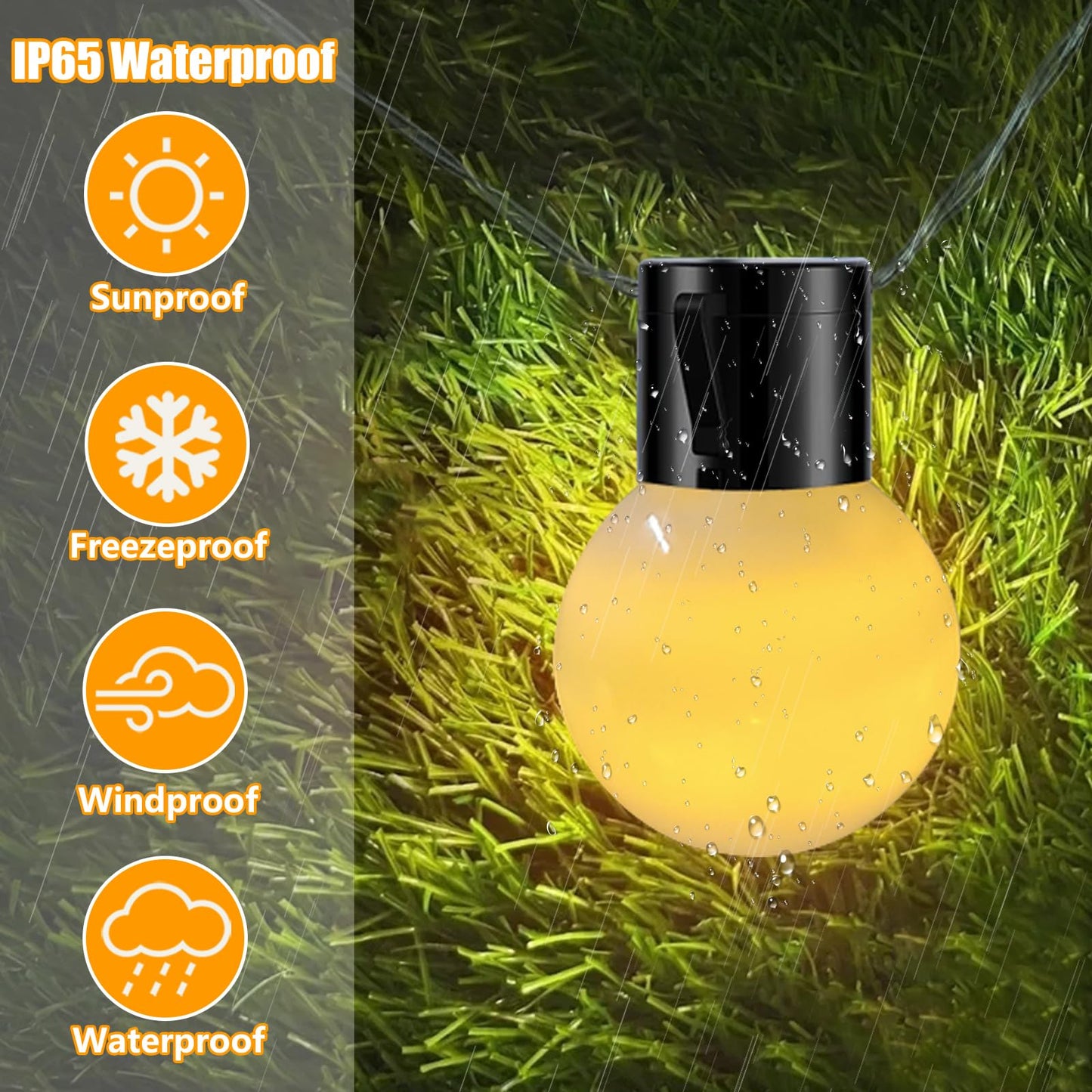 Globe String Lights Indoor Battery Operated & USB Powered, 6.8Ft 10 LED Edison Bulb String Lights with Timer, Outdoor Patio Light String for Marquee Letters Numbers Patio Backyard Camping Party Decor