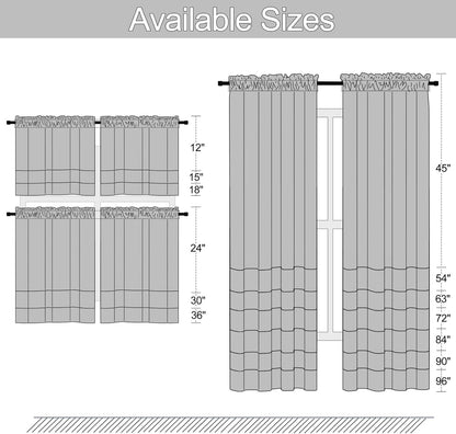 DONREN Navy Blue Blackout Tier Curtain Panels, Thermal Insulated Room Darkening Valance Curtains (30 by 30 Inch, 2