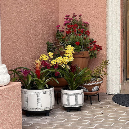 Autopromake 5 Pack Metal Plant Stands,Heavy Duty Potted Holder for Flower Pot,Indoor Outdoor Metal Rustproof Iron Garden Container Round Supports Rack for Planter