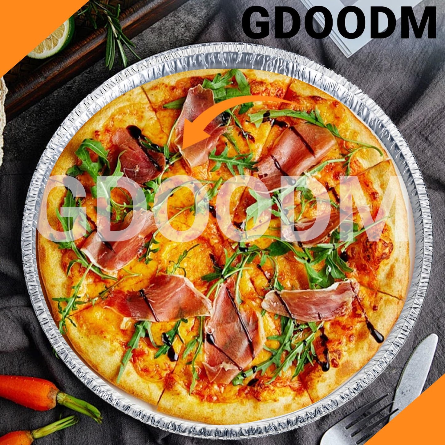 GDOODM 25 Pack 12 Inch Disposable Pizza Pans, Aluminum Pizza Pans, Round Pizza Pan Foil Focaccia Pan, Chocolate Cookies Cake Tin, Serving Platter Tray, Freezer & Oven Safe
