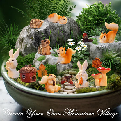 VerdantVibes Fairy Garden Accessories Kit – 16-Piece Miniature Woodland Decor with Pinecone House, Mushroom & Gift Box – Fairy Garden Figurines for Indoor Outdoor Fairy Garden Decorations