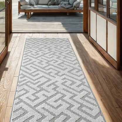 Custom Size Grey Runner Rug Non Slip – Cut to 2x10 Size, Washable & Full Rubber Backed, Narrow Hallway Carpet for Slippery Hardwood, Tile, Laminate, and Vinyl Floors