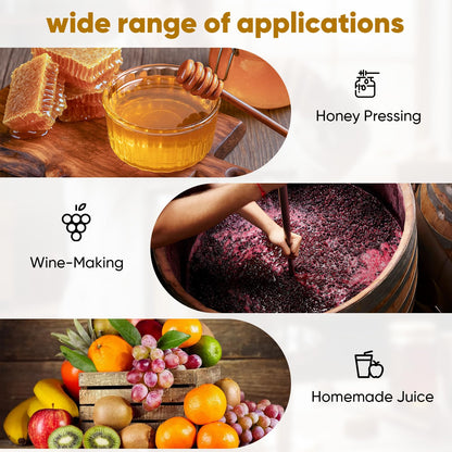 FWTRMRC Honey Press, 3.5 Gallon Honey Extractor Manual Stainless Steel Bee Honey Press Extractor Household Manual Mesh Honey Press Extractor Machine for Wine Honey and Juice Making