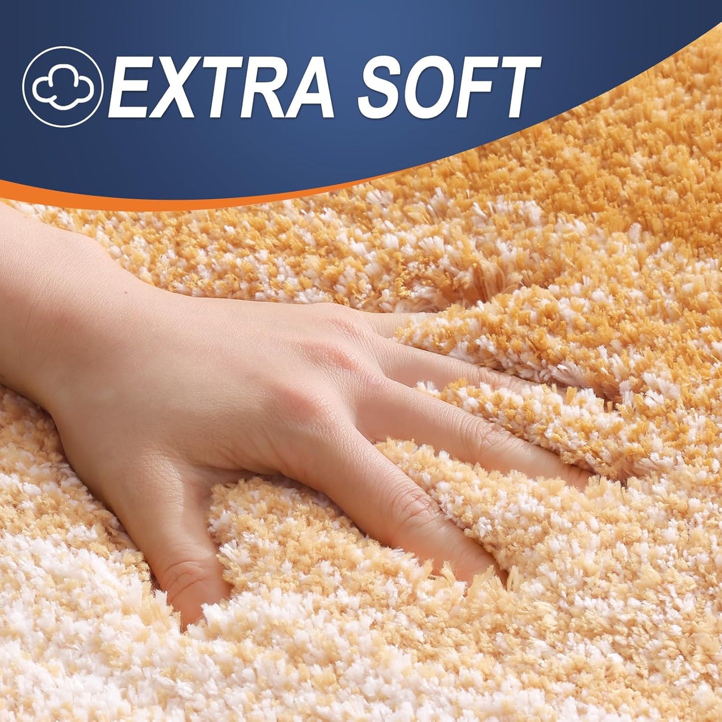 OLANLY Large Bathroom Rug Mat - Extra Soft Microfiber, Quick Dry & Washable | 44x32, Golden Yellow