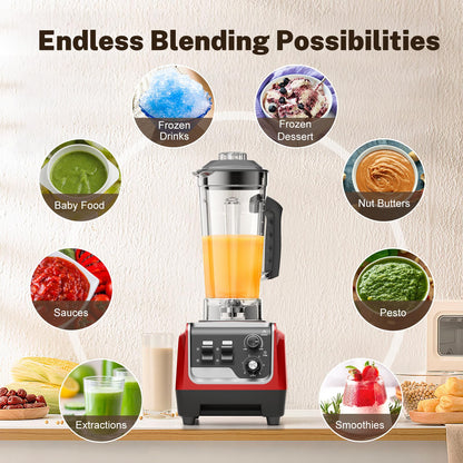 1800W Blender for Smoothies, Countertop Blenders for Kitchen with 70 Oz BPA-Free Pitcher and 20 oz To-Go Cup, 28000 RPM High-Speed Motor Blender for Ice Crushing, Frozen Drinks, Milkshakes (Deep Red)