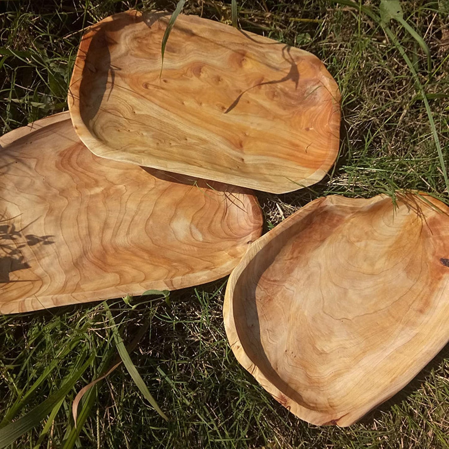Top Plaza Wood Fruit Bowl, Storage Baskets for Bread, Fruit, Snacks, Unique Irregular Wooden Art Decor for Kitchen