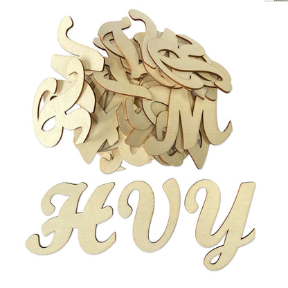 3 Inch 284 Pieces Wooden Letters Unfinished Wood Letters for Crafts Cursive Alphabets with Extras