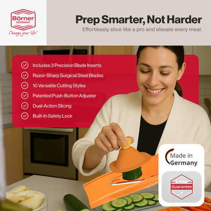 Swissmar Borner V-1001 V-Slicer Plus Mandoline 5 Piece Set (Orange)