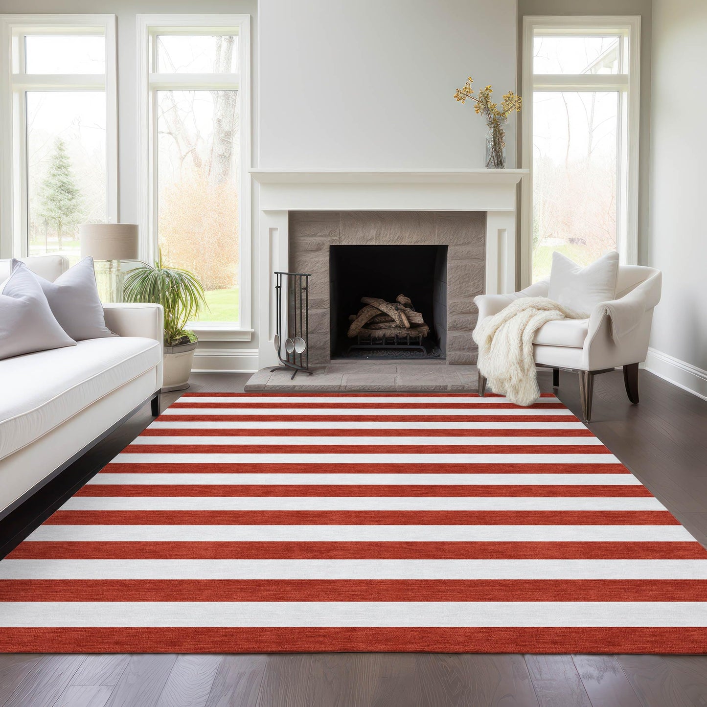 Addison Rugs Chantille ACN528 Red 9' x 12 Indoor Outdoor Area Rug, Stain Resistant, Machine Washable, Non Shedding, Bedroom, Living Room, Dining Room, Kitchen Rug