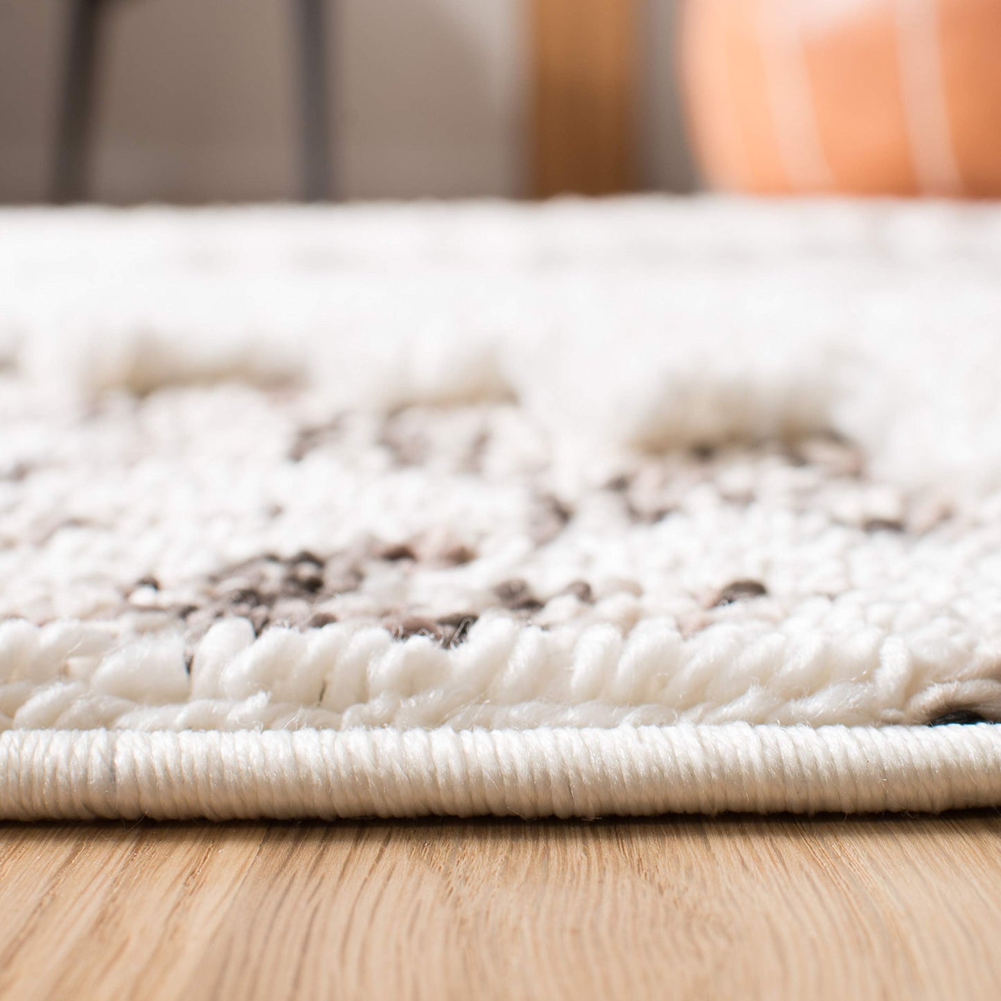 SAFAVIEH Moroccan Tassel Shag Collection Area Rug - 10' x 14', Ivory & Brown, Boho Design, Non-Shedding & Easy Care, 2-inch Thick Ideal for High Traffic Areas in Living Room, Bedroom (MTS652A)