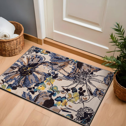 Rugshop Gray Large Floral Non-Slip Area Rug Fade Resistant for Living Room, Dining Room and Large Spaces, 10' x 14'