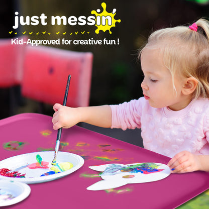 Just Messin' Silicone Art Mat Mega Bundle – 16”x26” Mats with High .6" Edge, Blue, Green & Pink, Non-Slip, Heat Resistant for Crafts, Resin,Paint & Jewelry-Making