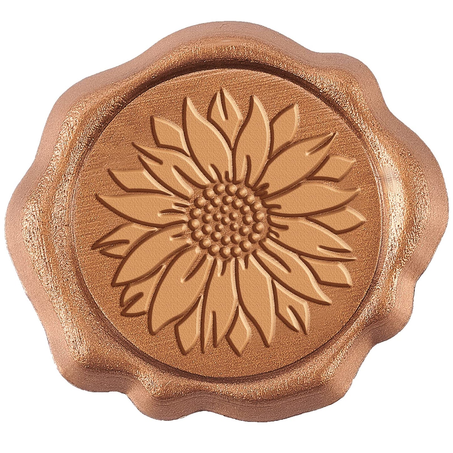 CRASPIRE Sunflower Adhesive Wax Seal Stickers, 50Pcs, Self-Adhesive, Waterproof, for Craft, Wedding Invitation Decoration