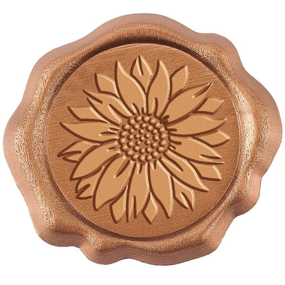 CRASPIRE Sunflower Adhesive Wax Seal Stickers, 50Pcs, Self-Adhesive, Waterproof, for Craft, Wedding Invitation Decoration