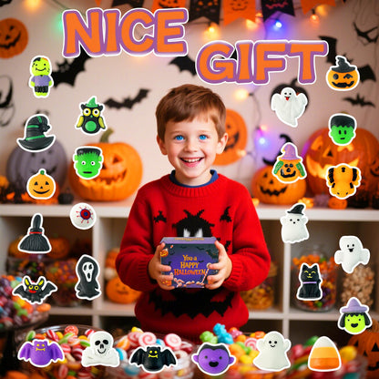 24Pack Halloween Mochi Squishy Toys,Halloween Party Favors, Halloween Classroom Gifts,Bulk Spooky Squishies Toys, Goodie Bag Basket Fillers,Halloween Treats Non Candy for Kids