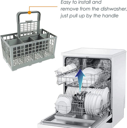 Dishwasher Cutlery Basket - Fits Most Brands (9.5 x 5.4 x 4.8 inches) for Utensil Organizer Caddy