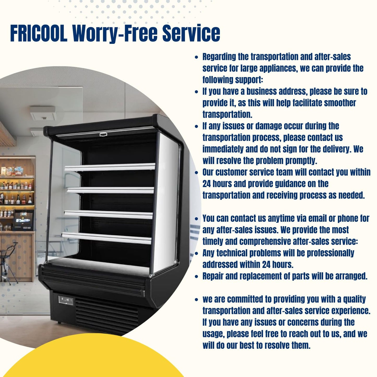 FRICOOL 52" Display Refrigerators Open Air Food Refrigerated Display Case for Commercial Bakery Pastry Refrigerated Upright Display Cooler Case for Stores, Supermarkets, Bar, Shops, 36~41℉, Black