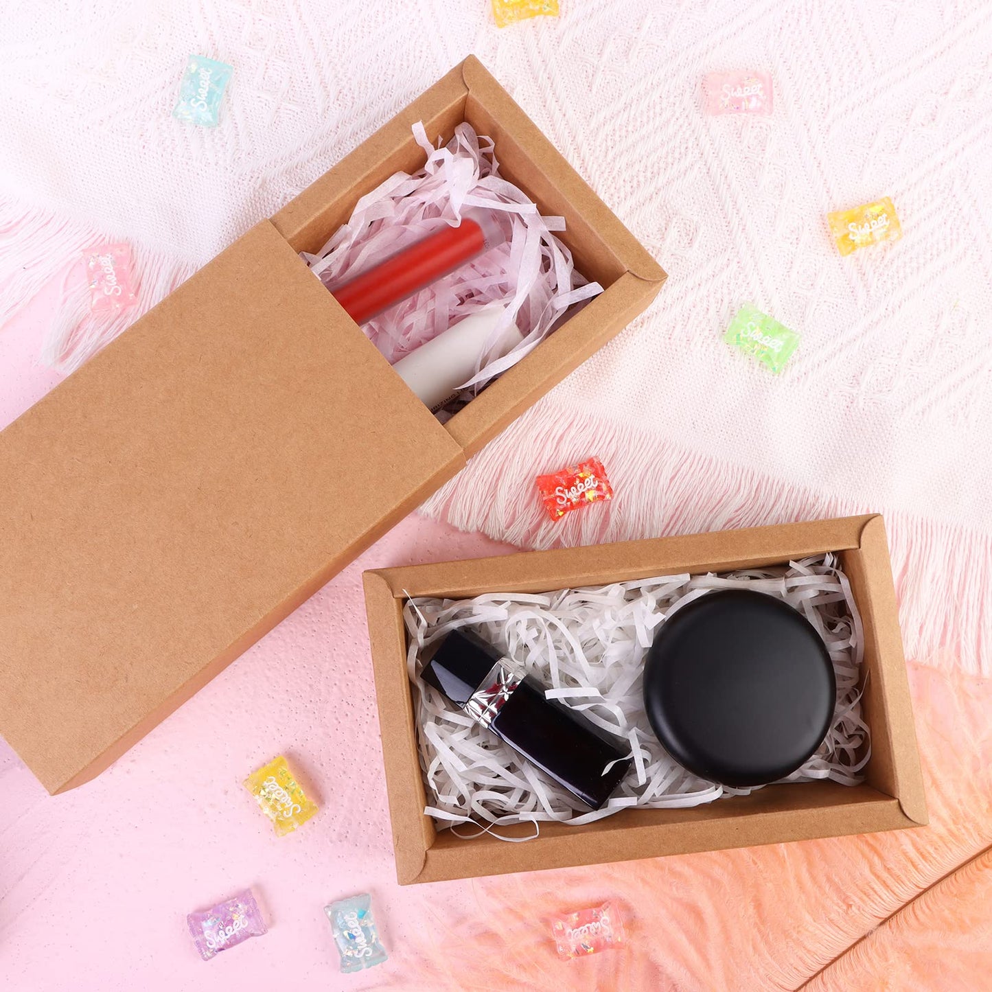 26 PCS Rectangle Drawer Kraft Boxes Small Crafts Cardboard Present Boxes Present Packaging Boxes for Party Favor Treats, Candy and Jewelry Crafts, 6.5 x 3.7 x 1.6 inch (Brown)