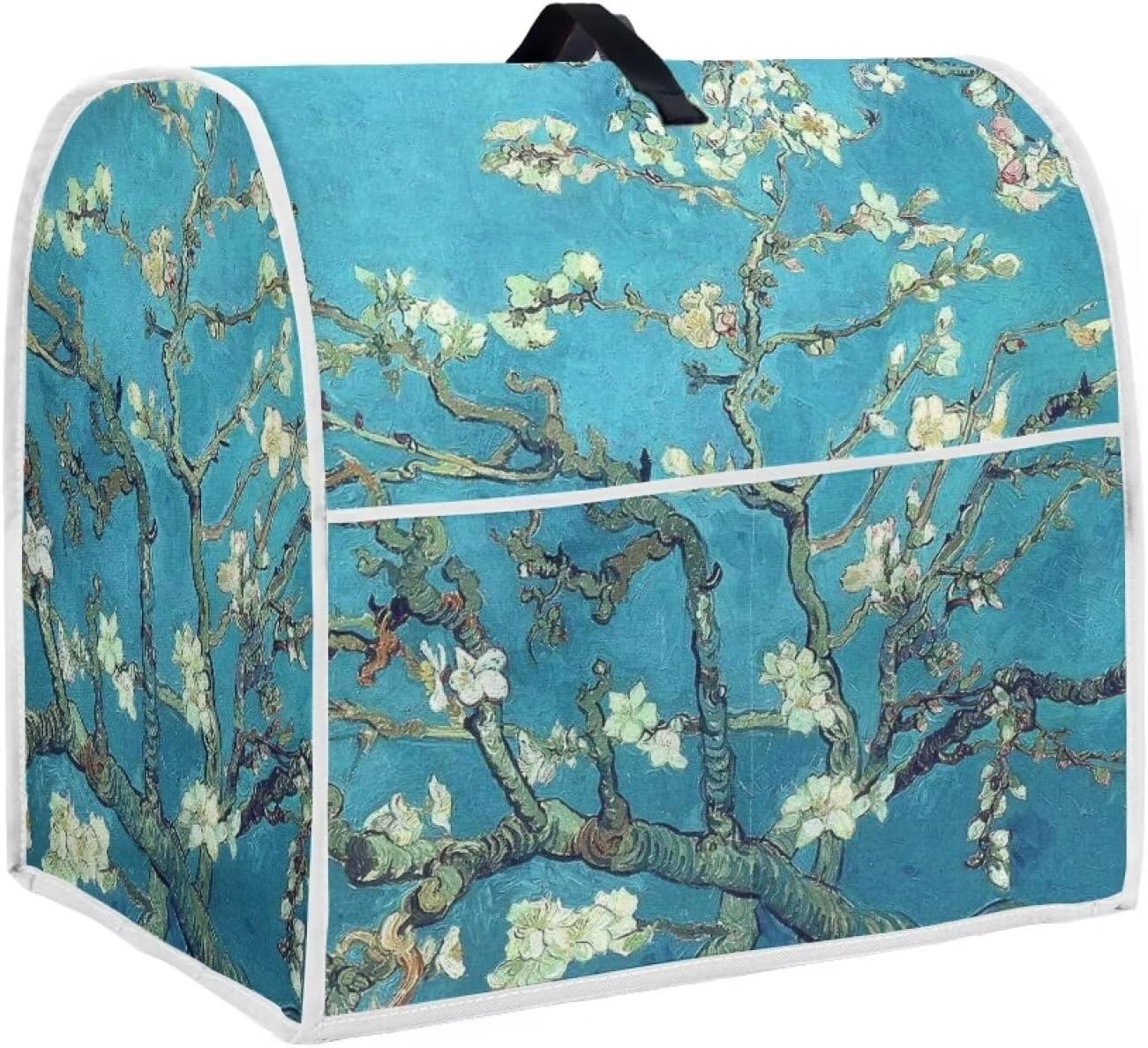 Almond Blossoms Tree Oil Painting Mixer Cover, Dustproof Washable Protection with Handle Pockets for Kitchen Appliance,