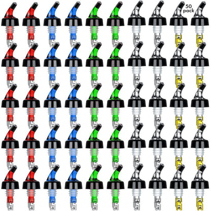 SuproBarware Automatic Measured Bottle Pourer Liquor Bottle Pourer Quick Shot Dispenser 1oz Liquor Pour Spout for Alcohol,Wine,Spirits, Home Bar Kitchen Tools 50 Pack