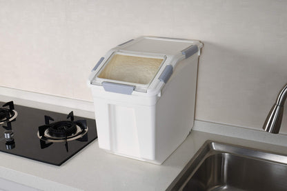 EonTone [2-Pack] 30 lbs Flour Storage Container, 25L Airtight Food Bin with Wheels BPA-Free