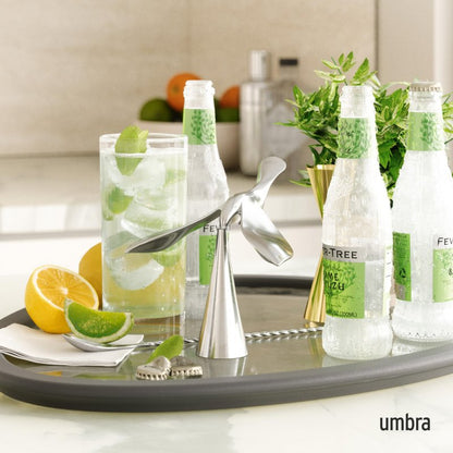 Umbra Tipsy Bottle Opener – Balancing Bird Sculptural Bar Tool and Accessory, Chrome