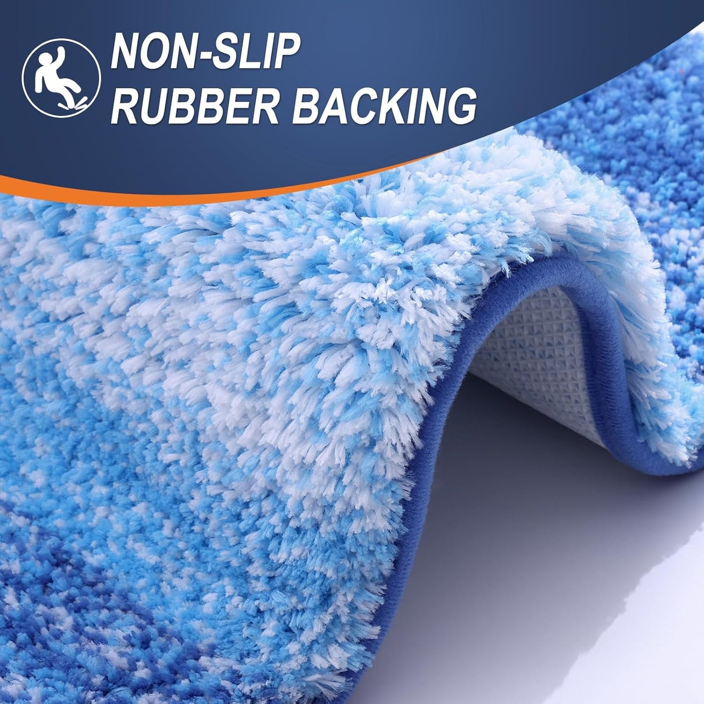 OLANLY Bathroom Rugs - Extra Soft Microfiber Mat | Quick Dry & Washable 30x20 in Light Royal Blue