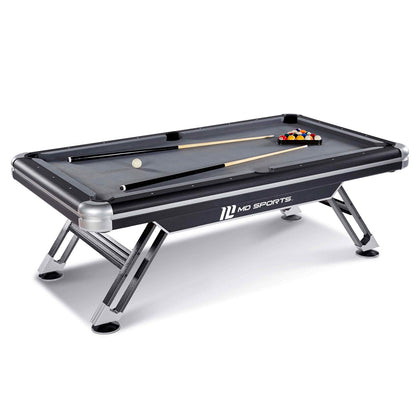 MD Sports 7.5' ft Titan Pool Table with Billiard Ball and Cue Stick Set