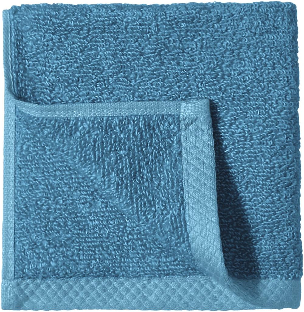 12" 12", 12-Pack, Amazon Basics Soft Cotton Washcloths, Quick-Dry, x Lake Blue