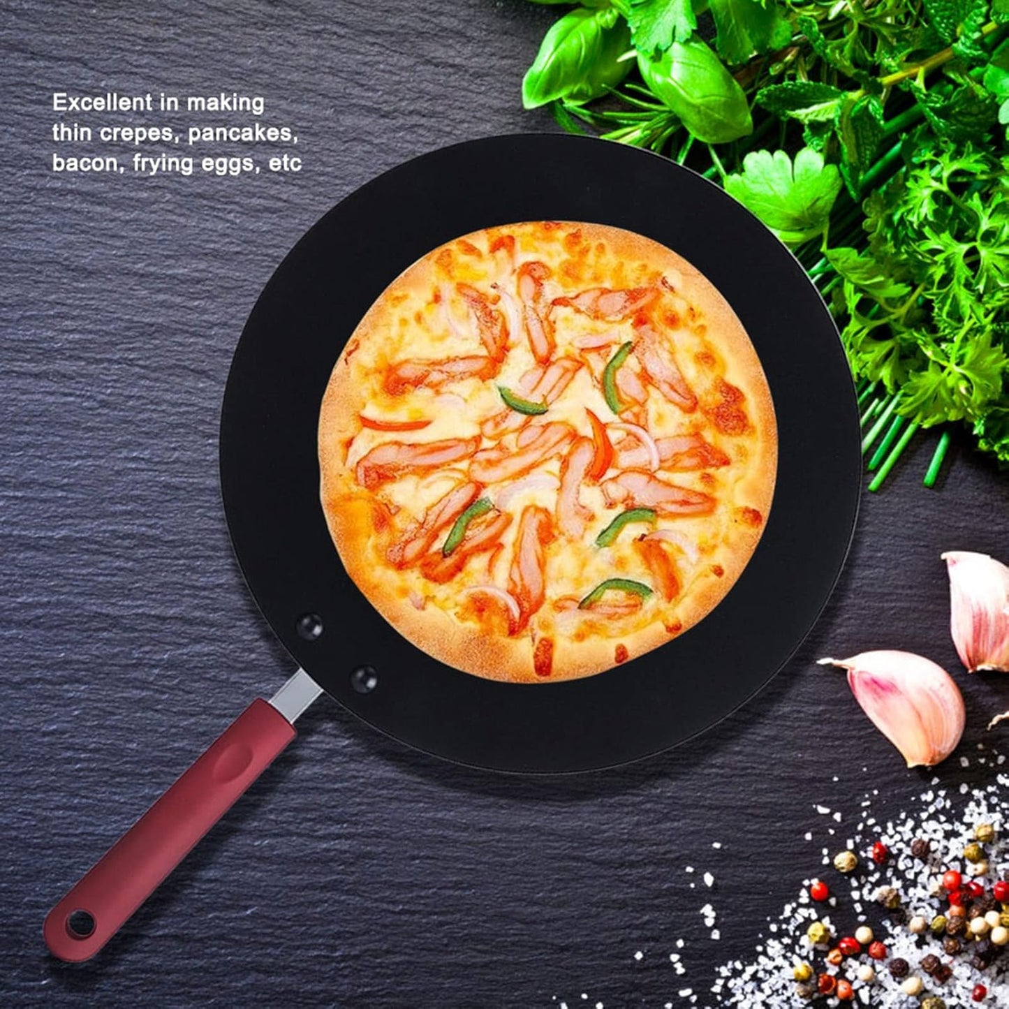 Portable Non-Stick Crepe Maker, Mini Frying Pan Pancake Griddle for Home Cooks, Crepe Lovers